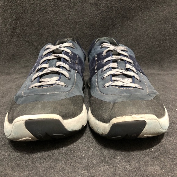 Clarks Wave Walk Shoes Womens 9.5 Blue Suede Leather Sneaker Lace Up Waterproof - Picture 2 of 12